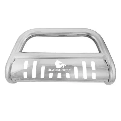 CBS-S0202SP – BLACK HORSE Bull Bar, 2-1/2 Inch Diameter Tube Polished Stainless Steel With Skid Plate Without Light B...